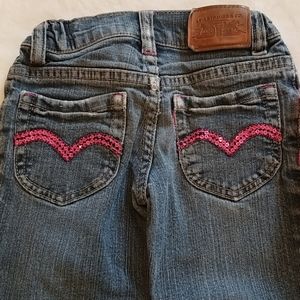 Girl's Denim Jeans Levi's Pink Sequins Size 4